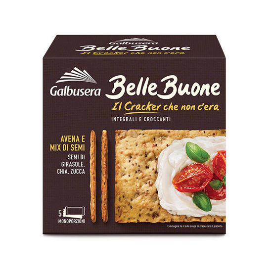 Крекеры с овсяными хлопьями и семенами Galbusera 200 г, BelleBuone Cracker avena e mix semi 200 g