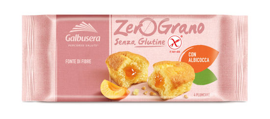 Кексы с абрикосовой начинкой без глютена Galbusera (4 шт х 45 г) 180 г, ZeroGrano Plumcake albicocca 180 g