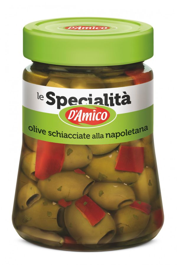 Оливки по-неаполитански 280 г, Olive schiacciate alla Napoletana D'Amico 280 gr