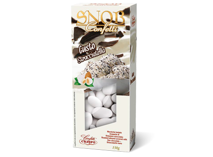 Миндаль в белом шоколаде со вкусом страчателлы 150 г, Confetti Snob Stracciatella, Confetti Crispo, 150 gr