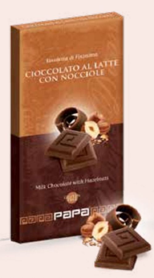 Шоколад молочный с фундуком 90 г, Tavoletta di finissimo cioccolato al latte con nocciole, Papa, 90 g