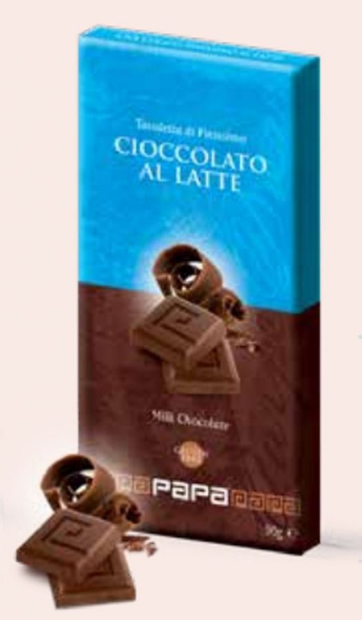 Шоколад молочный 32% 90 г, Tavoletta di finissimo cioccolato al latte, Papa, 90 g