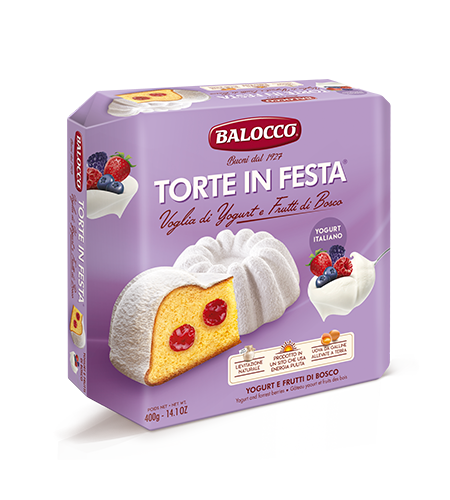 Торт йогуртовый с лесными ягодами 400 г, Torta in festa Voglia di yogurt e frutti di bosco Balocco, 400 gr